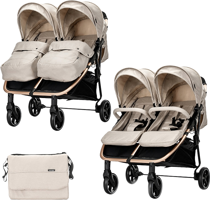 Cărucior pentru gemeni Lorelli - Duo, Beige