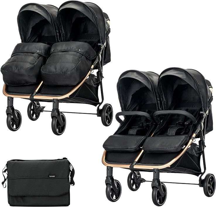 Cărucior pentru gemeni Lorelli - Duo, Black