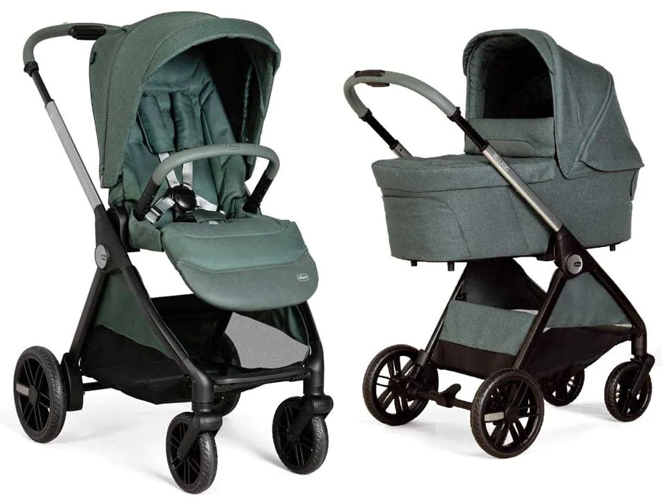 Cărucior combinat pentru bebeluși 2 în 1 Chicco - Bellagio, Fir Tree