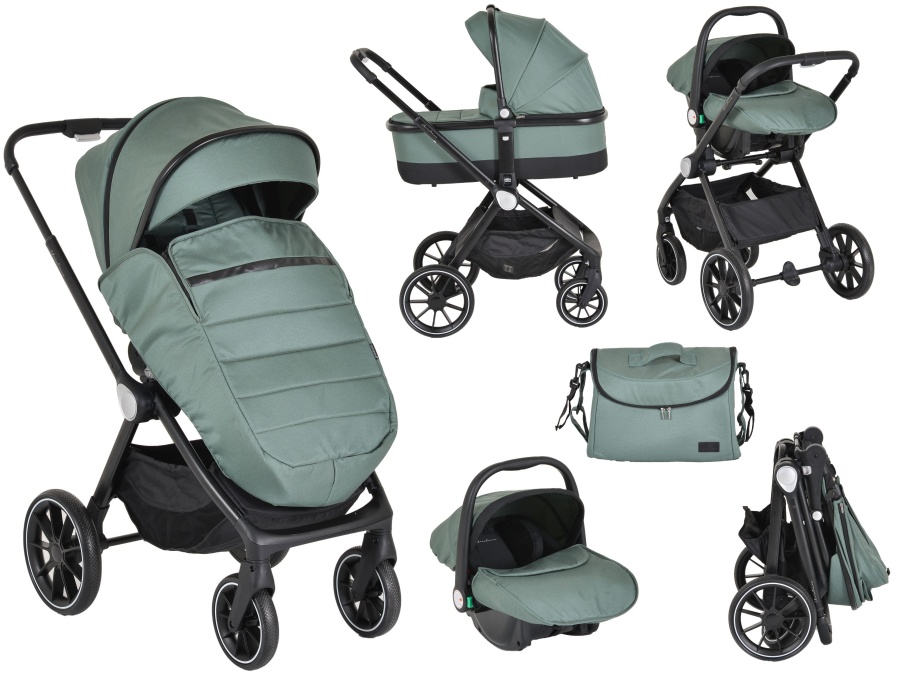 Carucior pentru copii 3 in 1  Cangaroo - Christiano, verde