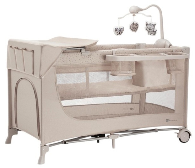 Pătuț pliabil pentru copii  Kinderkraft - Joy Full 2, Beige