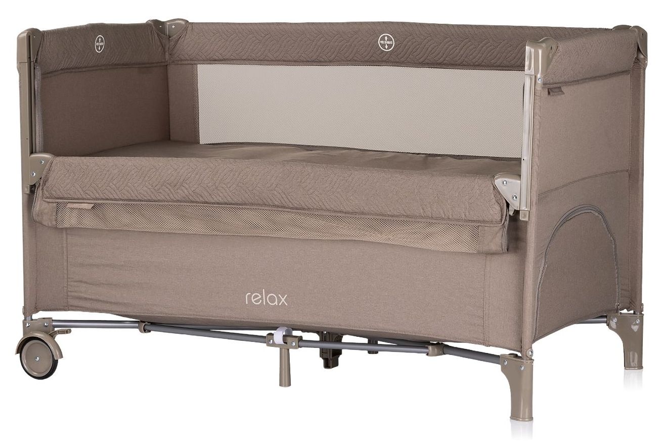 Pătuț pentru bebeluși cu lateral rabatabil Chipolino - Relax, tiramisu in