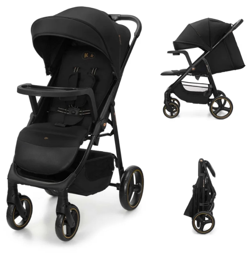 Cărucior de vară pentru bebeluși Kinderkraft - Trig 3, Onyx Black