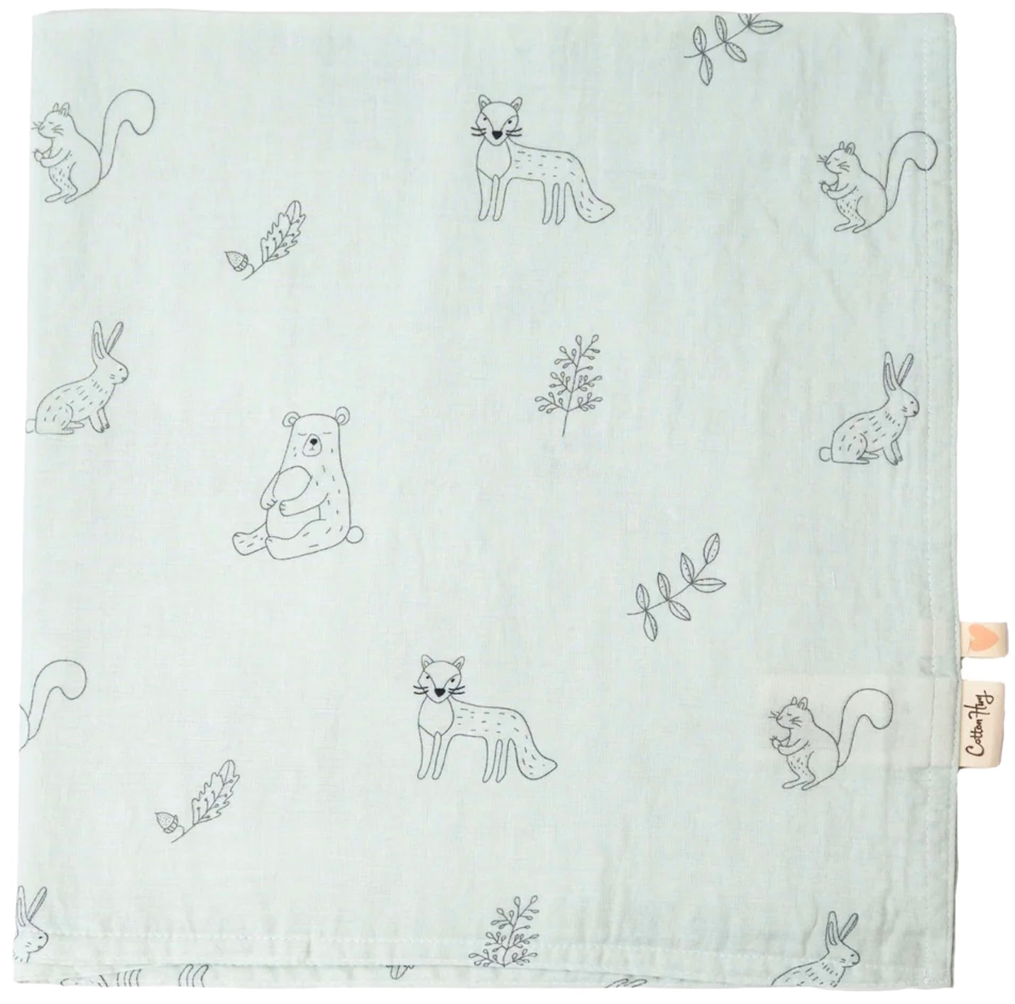 Scutec de bumbac pentru bebeluși Cotton Hug - Animale de pădure, 120 х 120 cm