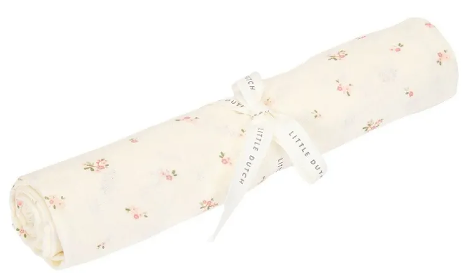 Scutec de bumbac pentru bebeluși Little Dutch Fairy Blossom - 120 х 120 cm