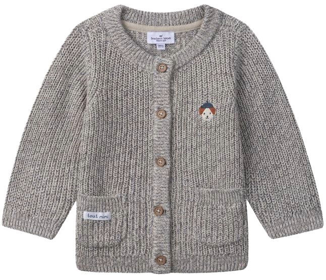 Cardigan tricotat pentru bebeluși cu buzunare Sergent Major - Laoctave, gri, 18 luni+