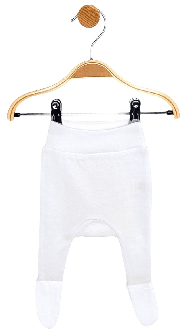 Pantalonași pentru bebeluși -Dres Rainy - Alb , 56 cm, 1-2 luni