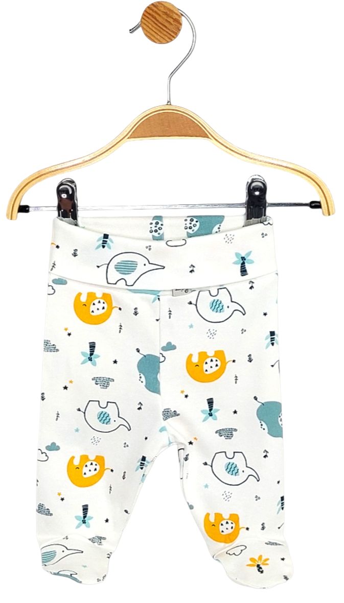 Pantalonași pentru bebeluși cu o curea întoarsă Rainy - Elefanți colorați, 48 cm, 0 luni