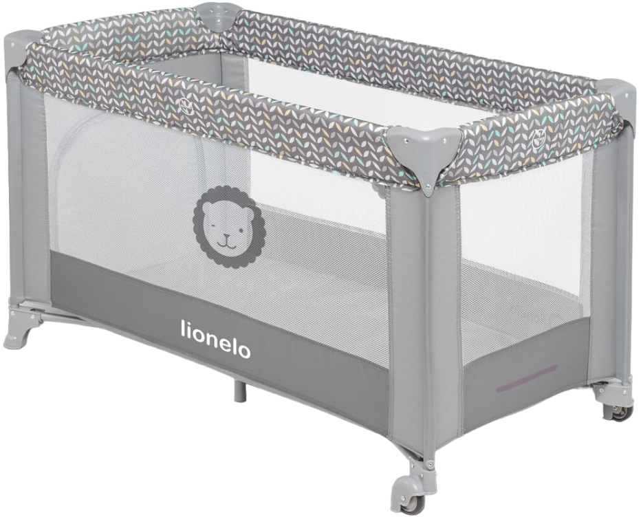 Pătuț pliabil pentru bebeluși Lionelo - Stefi, gri