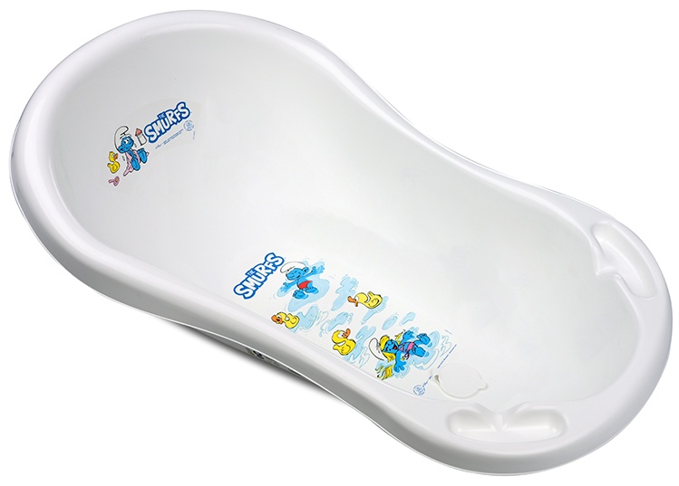 Cadă pentru bebeluși cu scurgere Lorelli - The Smurfs, 84 cm, alb