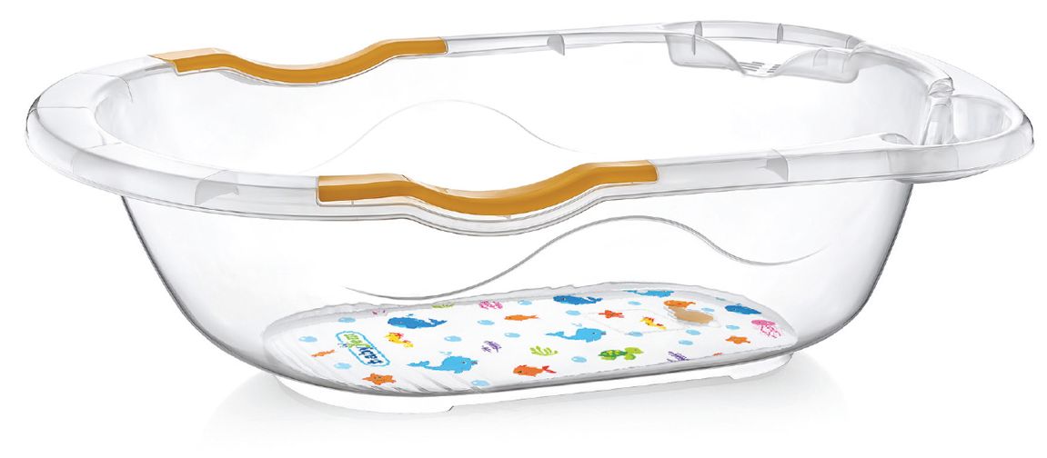Cadă pentru bebeluși BabyJem - 80 cm, albă, cu orificiu pentru scurgere
