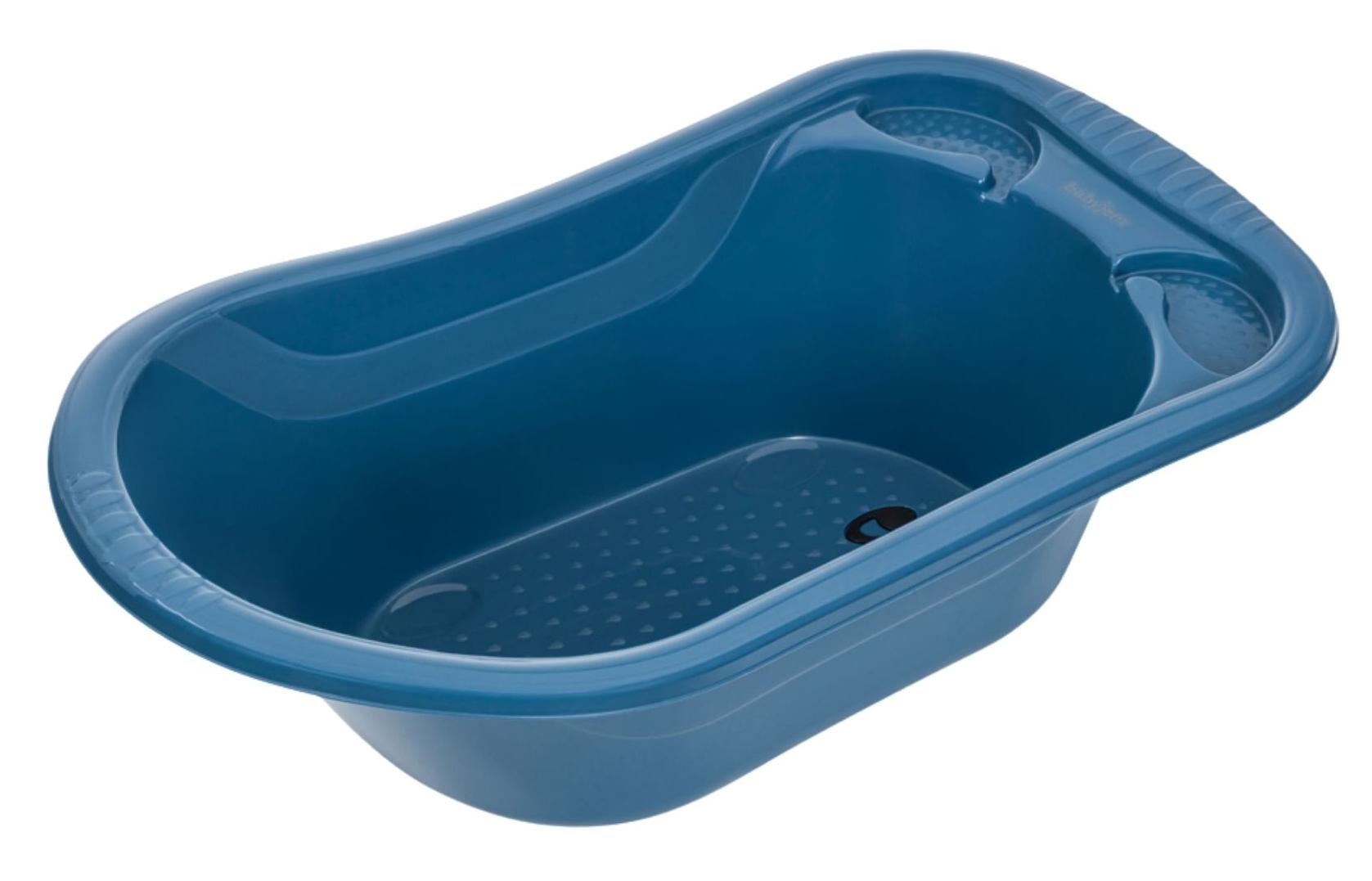 Cadă pentru bebeluși cu sifon BabyJem - 50 l, 89 cm, Indigo Blue
