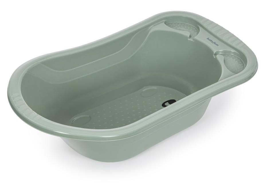Cadă pentru bebeluși cu sifon BabyJem - 50 l, 89 cm, Soft Green