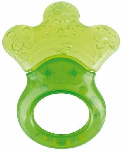 Inel gigival cu apa cu zdrăngănitoare Canpol - Little paw, verde