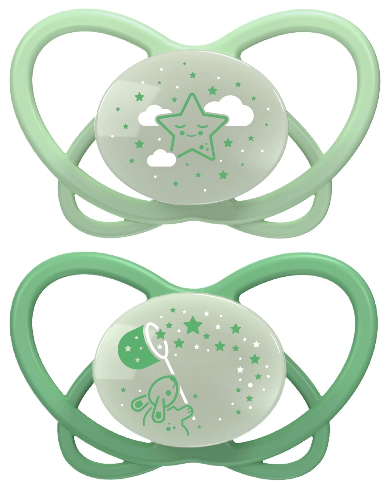Suzetă pentru bebeluși NIP Green - My Butterfly Night, 0-6 luni, 2…