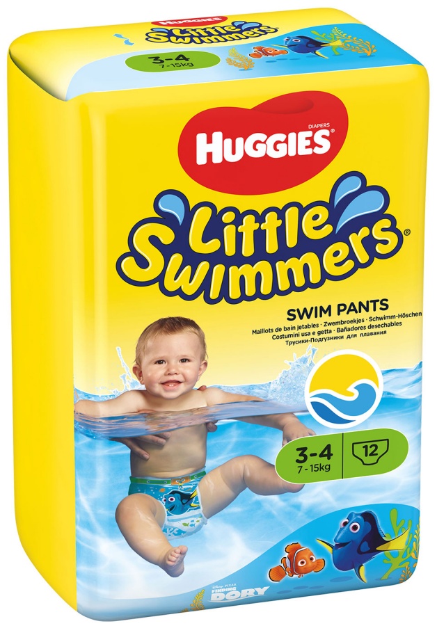 Chilotei inot Little Swimmers, Nr. 3-4, 7-15 kg, 12 bucati, Huggies - imagine 4