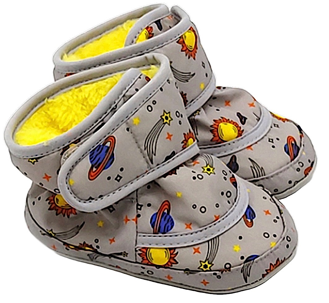 Incaltaminte -Botosei bebelusi  Funny Baby - Cosmos , mărimea 17, 4-8 luni , gri