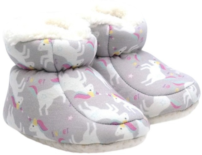 Botoșei Funny Baby - Unicorn, mărimea 17, 4-8 luni, gri