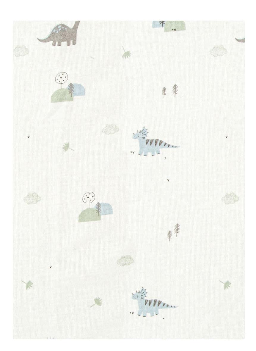 Cearșaf pentru bebeluși cu elastic Bimbidreams - Trex, 40 x 80 cm, White/Green
