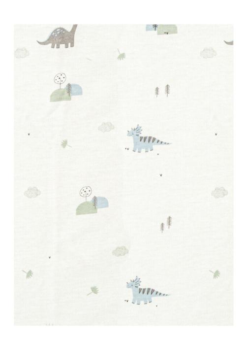 Cearșaf de pat pentru bebeluși cu elastic Bimbidreams - Trex, 50 x 80 cm, White/Green