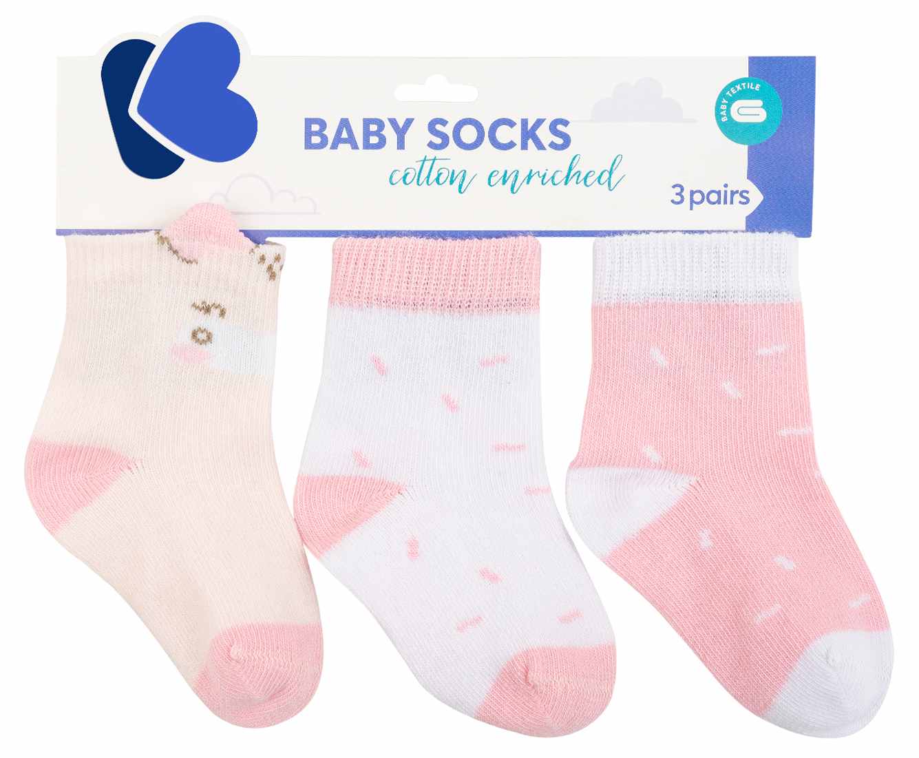 Sosete bebelusi cu urechi 3D Kikka Boo - Hippo Dreams, 2-3 ani, 3 perechi