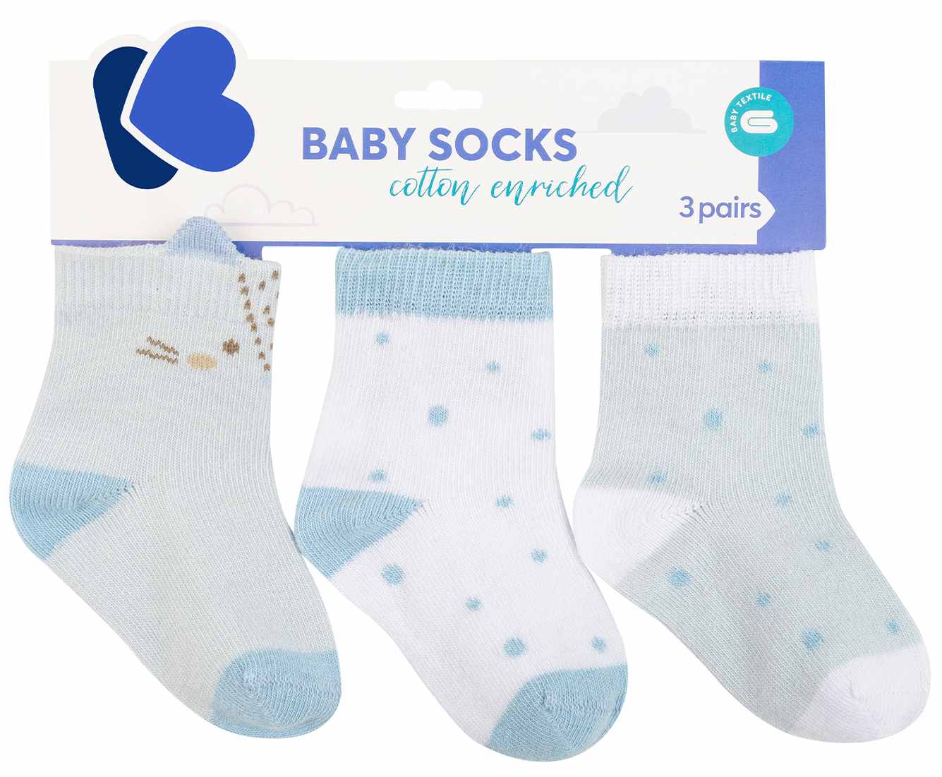 Sosete bebelusi cu urechi 3D Kikka Boo - Little Fox, 2-3 ani, 3 perechi