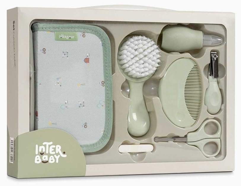 Set igienă bebeluși Interbaby - Granja Koala, cu neceser, verde
