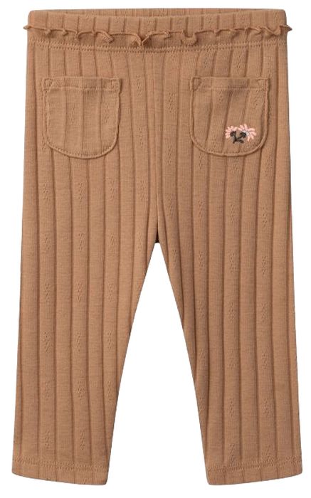 Pantaloni bebe Sergent Major - din rib, maro, pentru fetiță, 6 luni