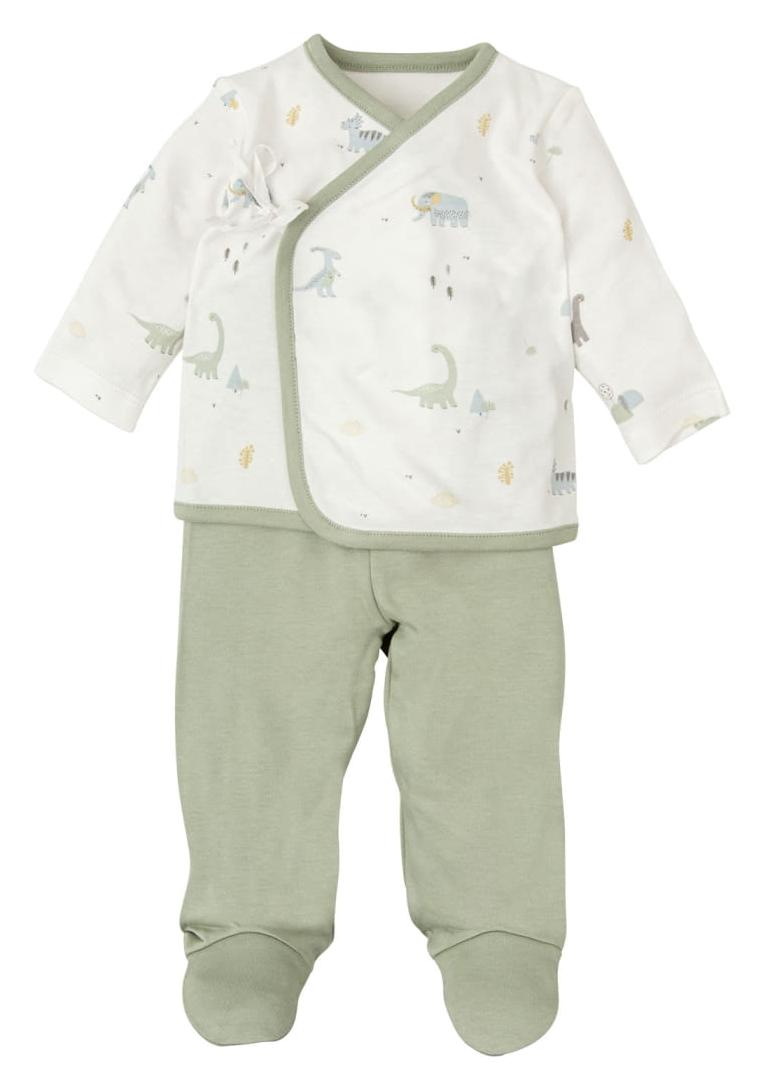 Set bebeluși Bimbidreams - TREX, 0-1 luni, alb/verde