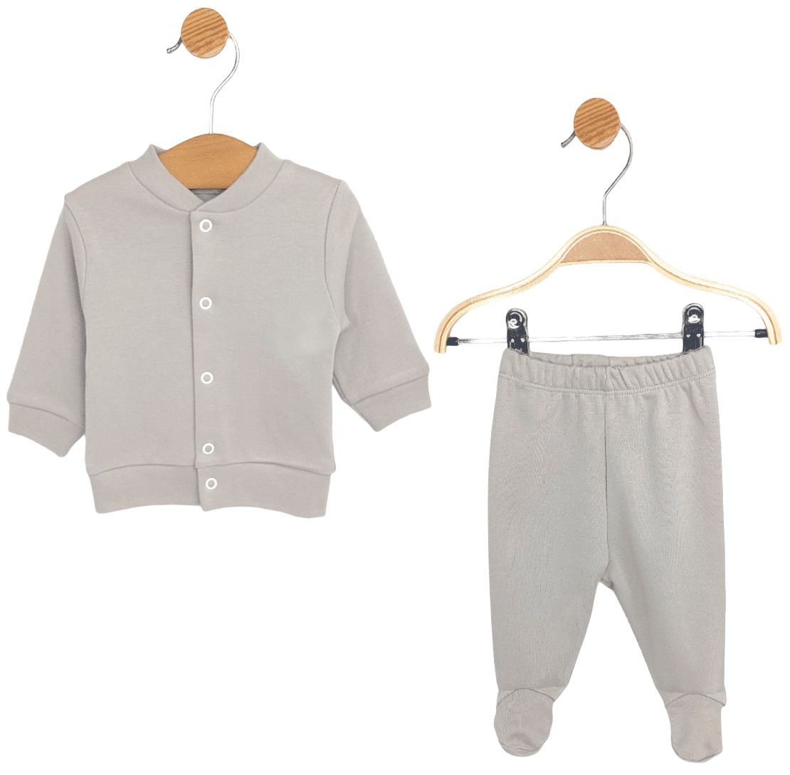 Set pentru bebeluși din 2 piese Rainy - Cardigan și colanți, cacao fierbinte, 48 cm, 0luni