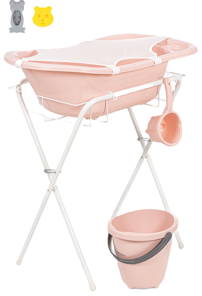 Set pentru baie bebe din  7 piese  BabyJem - Soft Pink