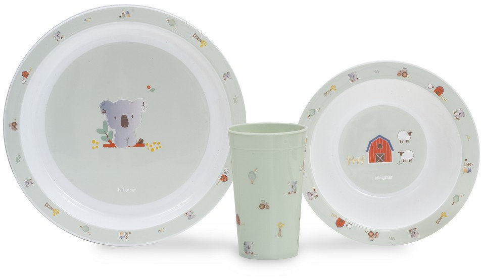 Set de hrănire pentru bebeluși Interbaby - Granja Koala, 3 piese
