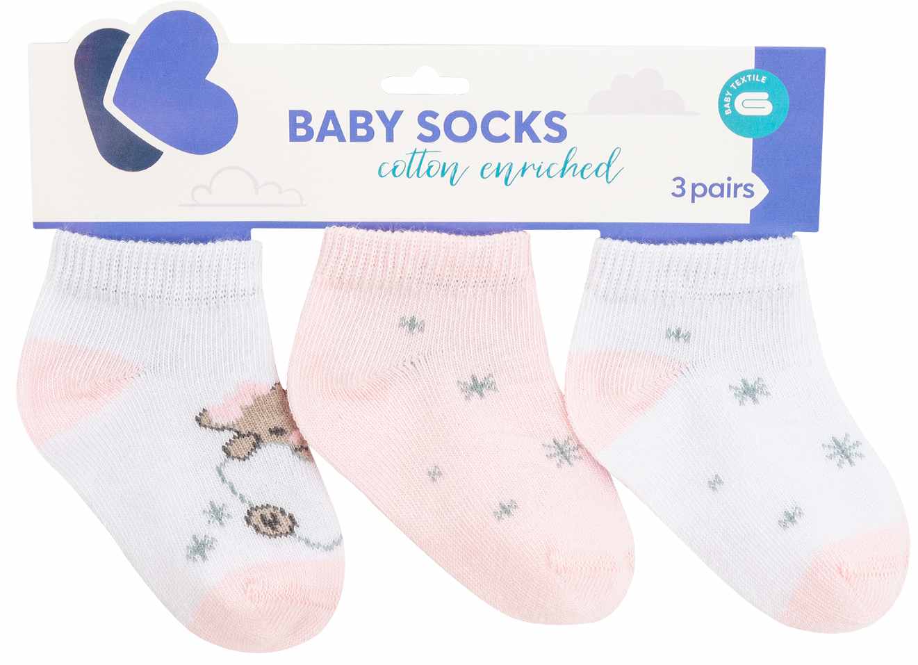 Ciorapi de vara pentru bebelusi KikkaBoo - Dream Big, 2-3 ani, 3 buc, Pink