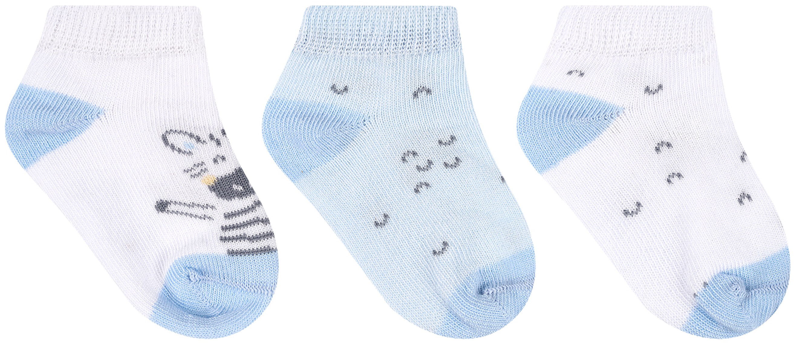 Șosete de vară pentru bebeluși KikkaBoo Stripy Friends - 0-6 luni, 3 buc