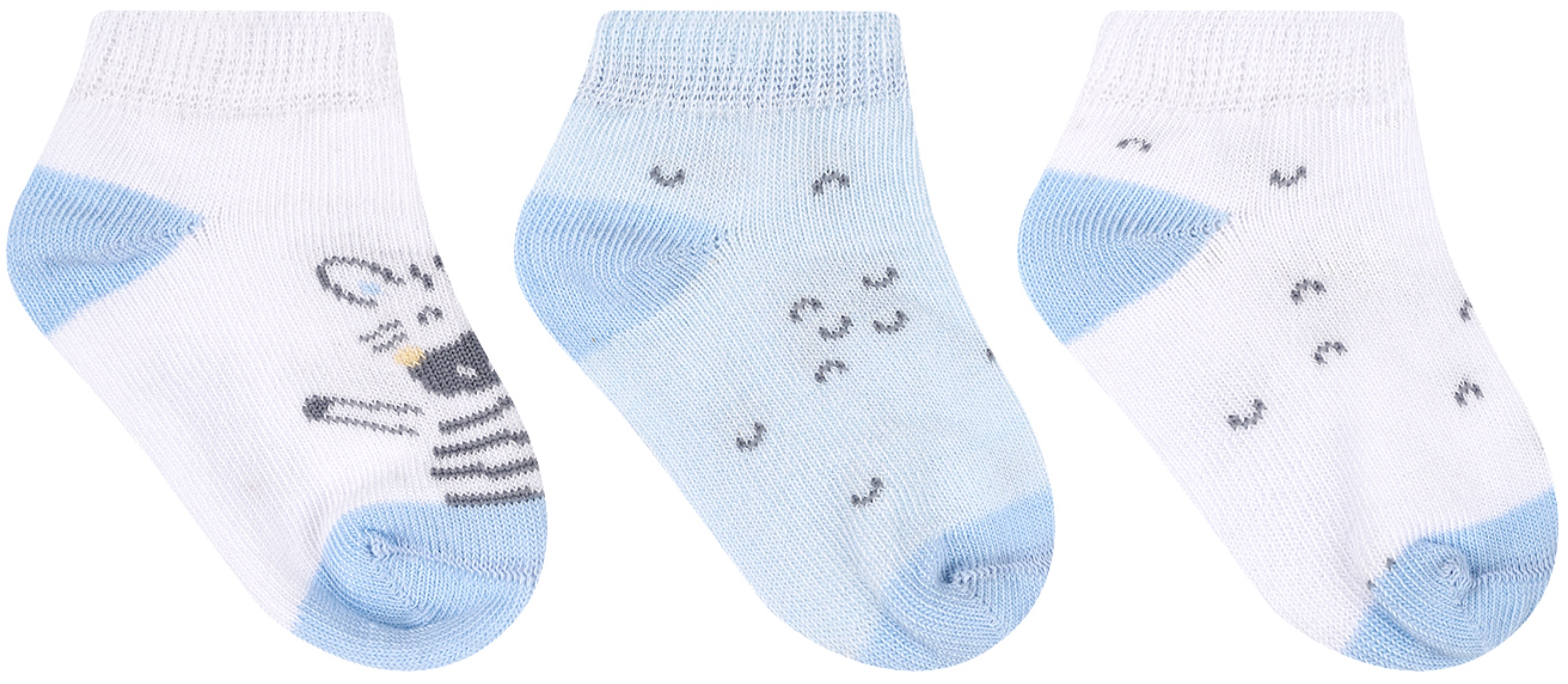 Șosete de vară pentru bebeluși KikkaBoo Stripy Friends - 1-2 ani, 3 buc