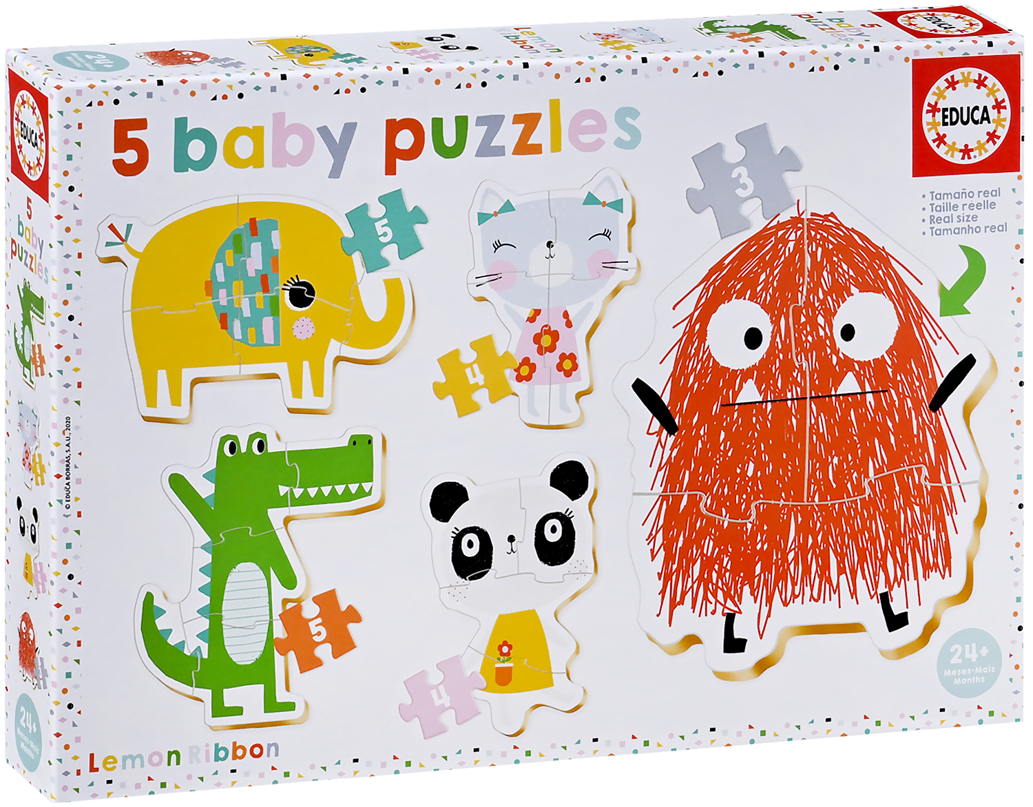 Puzzle pentru bebeluși Educa 5 în 1 - Panglică cu lămâie