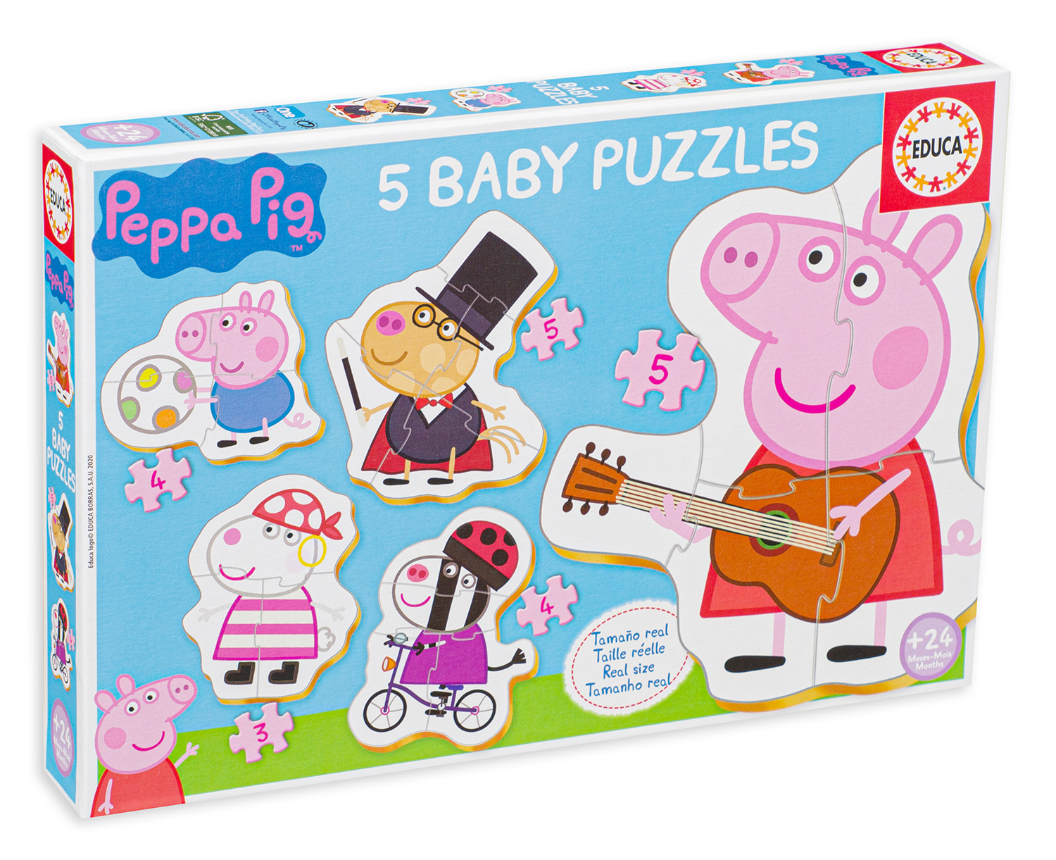 Puzzle pentru bebelusi Educa 5 in 1 - Peppa Pig si prietenii, tip 1