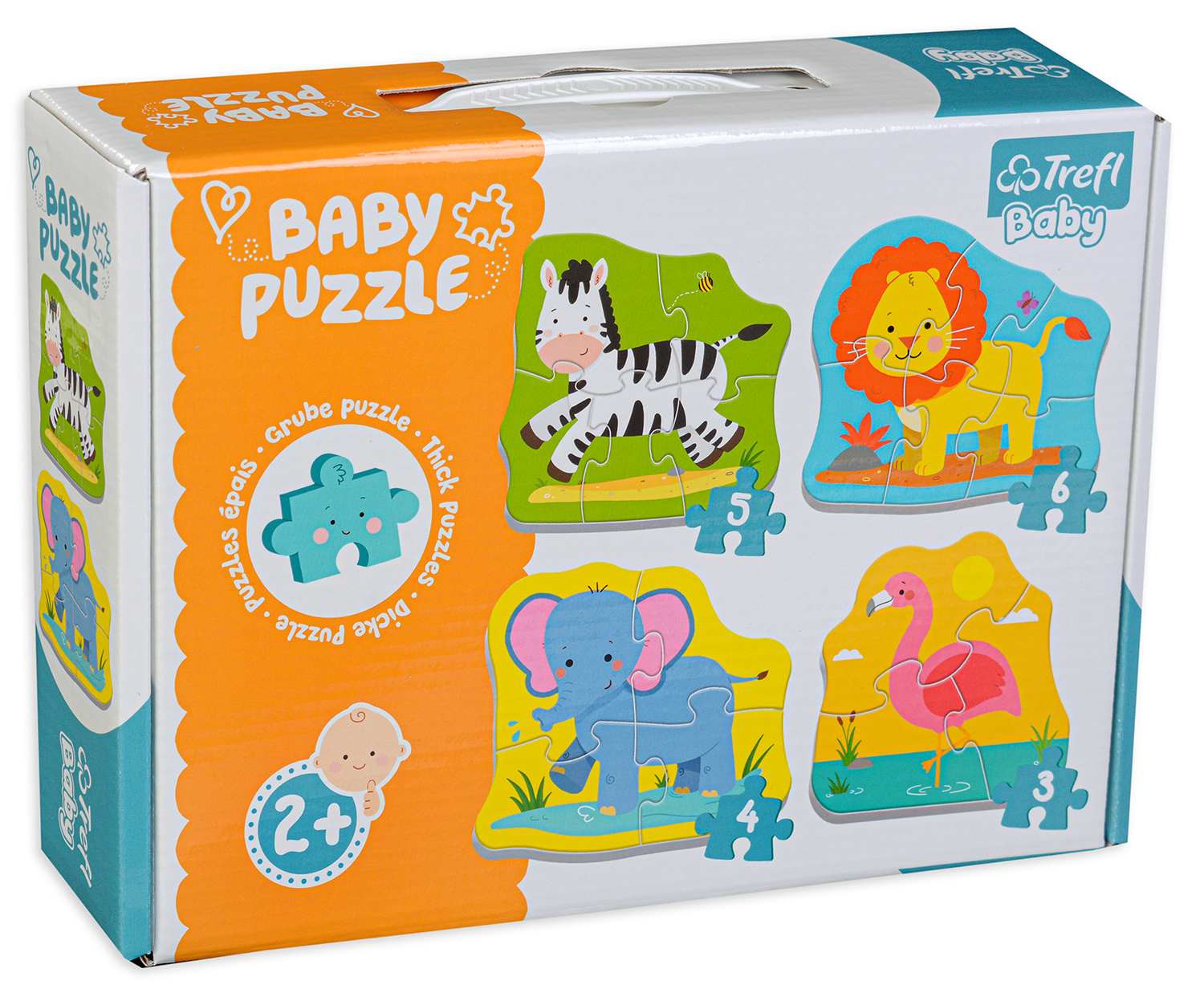 Puzzle pentru bebeluși Trefl 4 în 1 - Animale din safari
