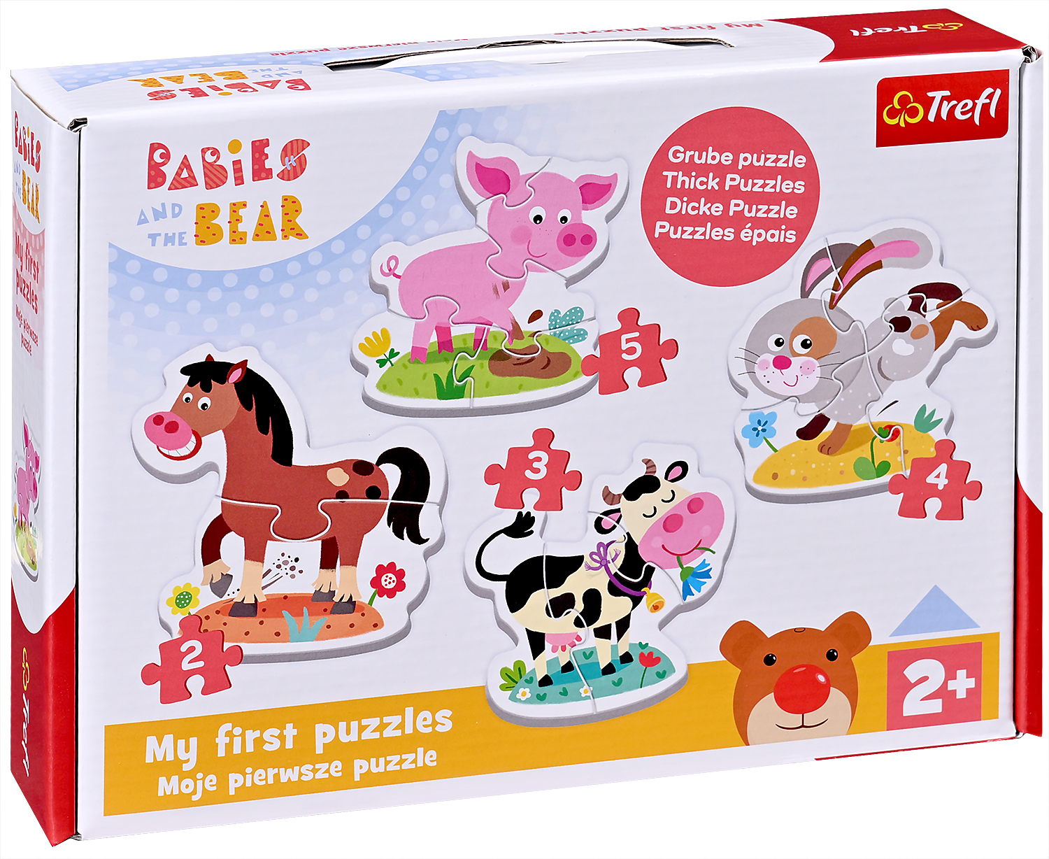 Puzzle pentru bebeluși Trefl 4 în 1 - La fermă