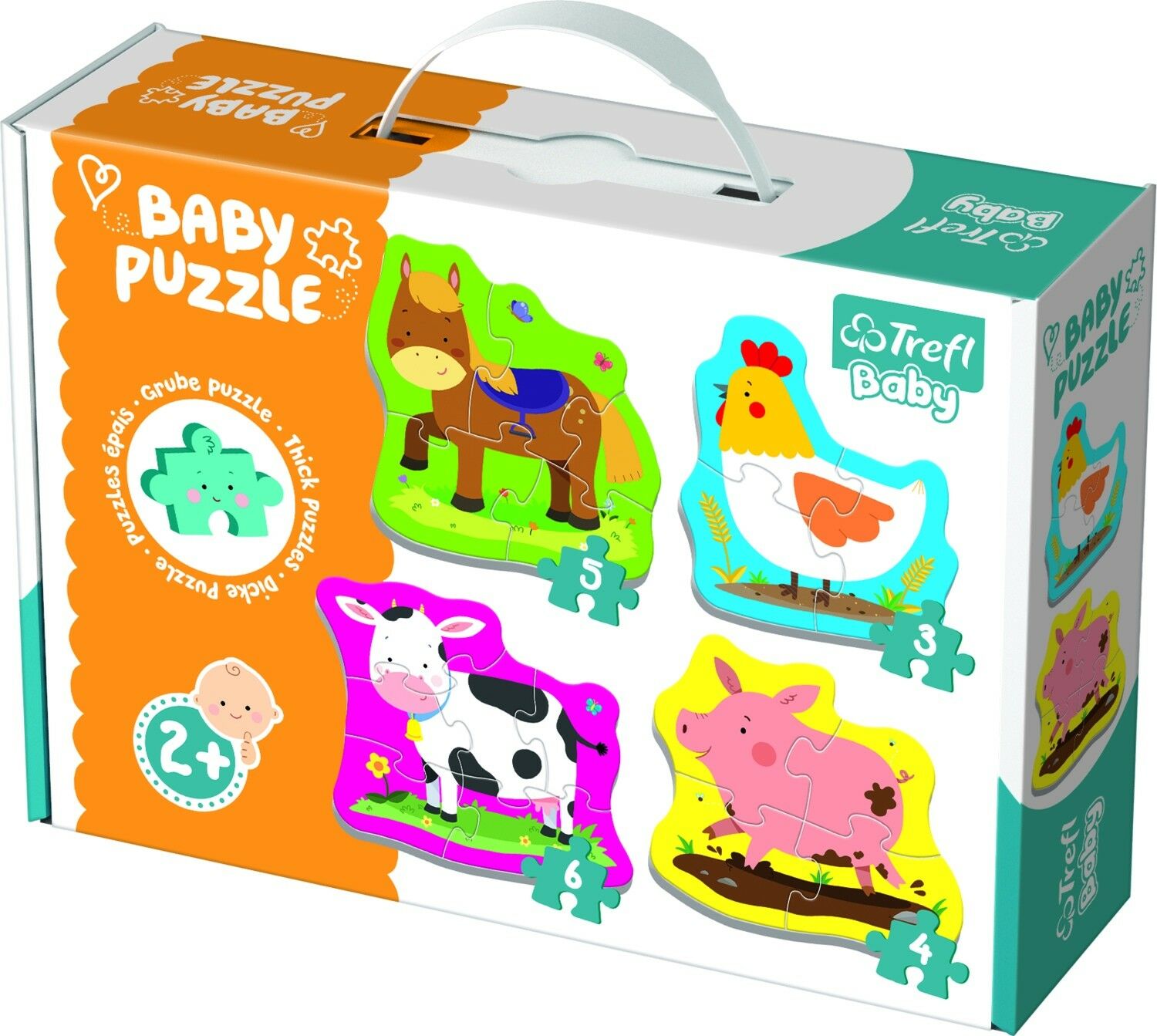 Puzzle pentru bebeluși Trefl 4 în 1 - Animale din ferma