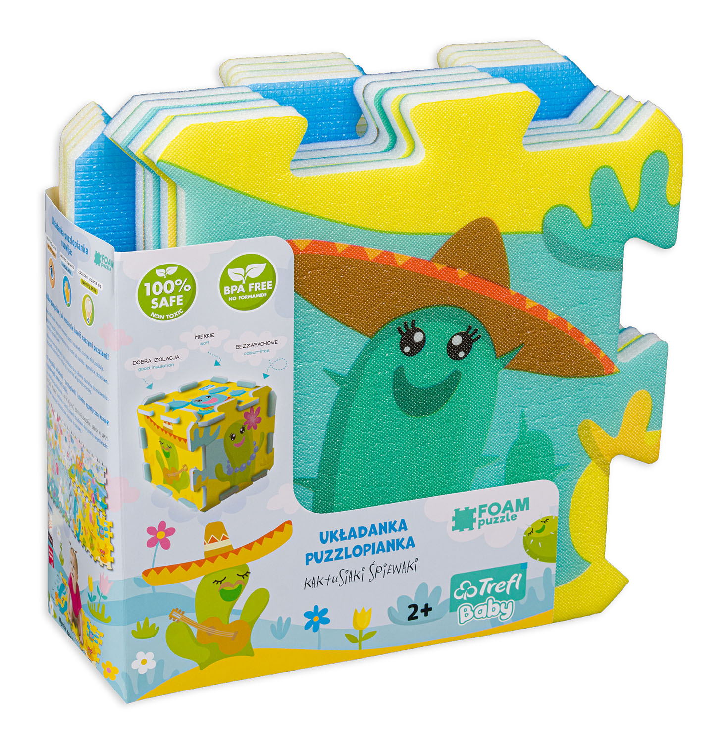 Puzzle pentru podea pentru bebeluși Trefl din 8 piese - Cactus