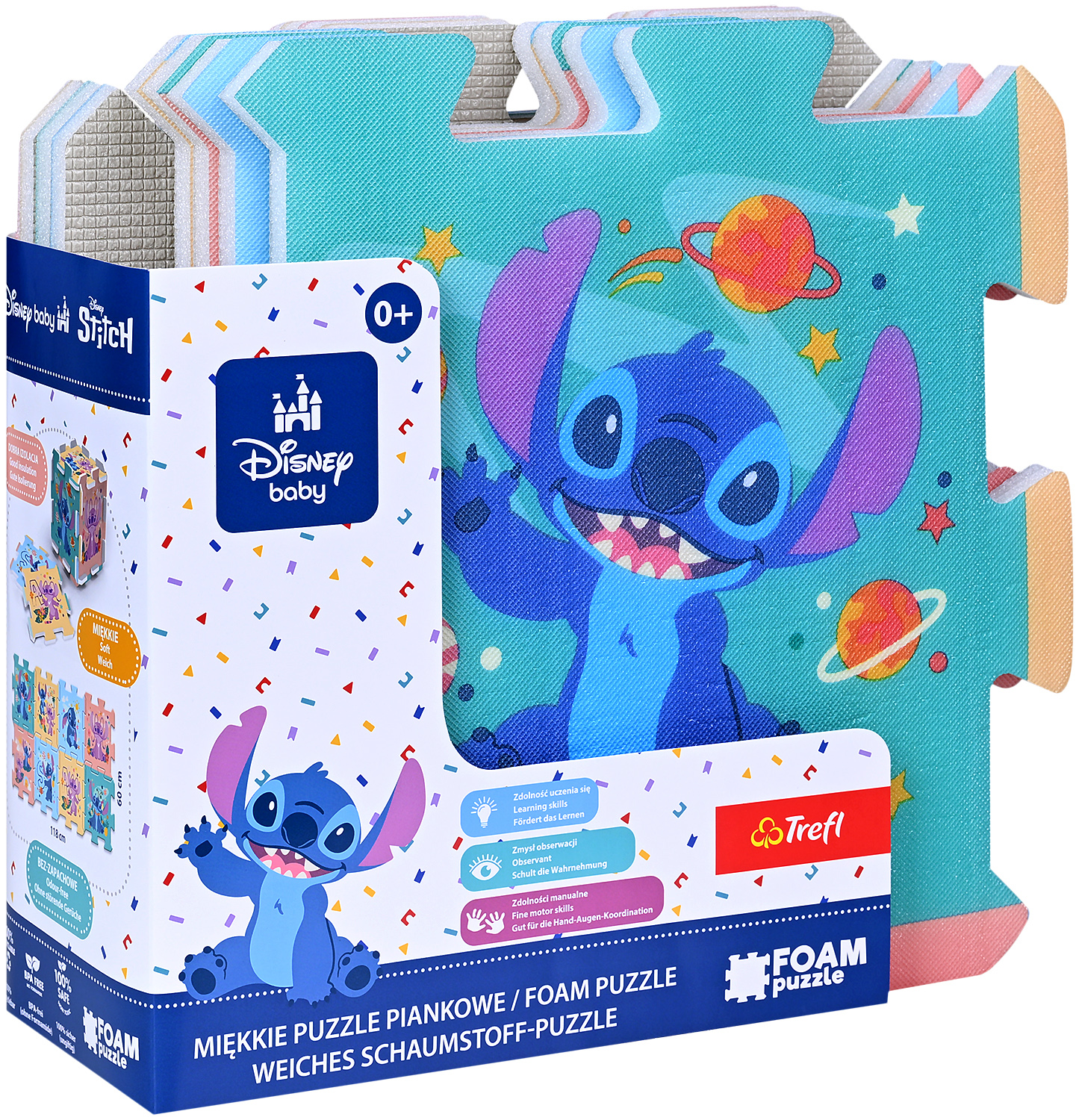 Puzzle pentru podea pentru bebeluși Trefl din 8 piese - Lilo și Stitch