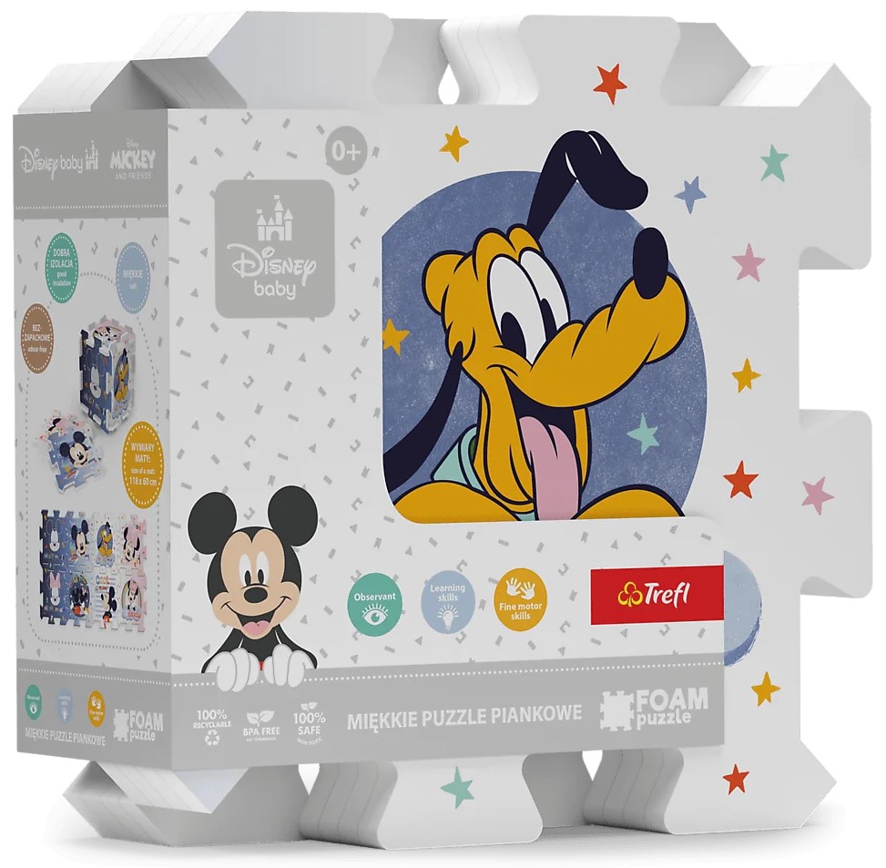 Puzzle pentru podea pentru bebeluși Trefl din 8 piese - Mickey Mouse