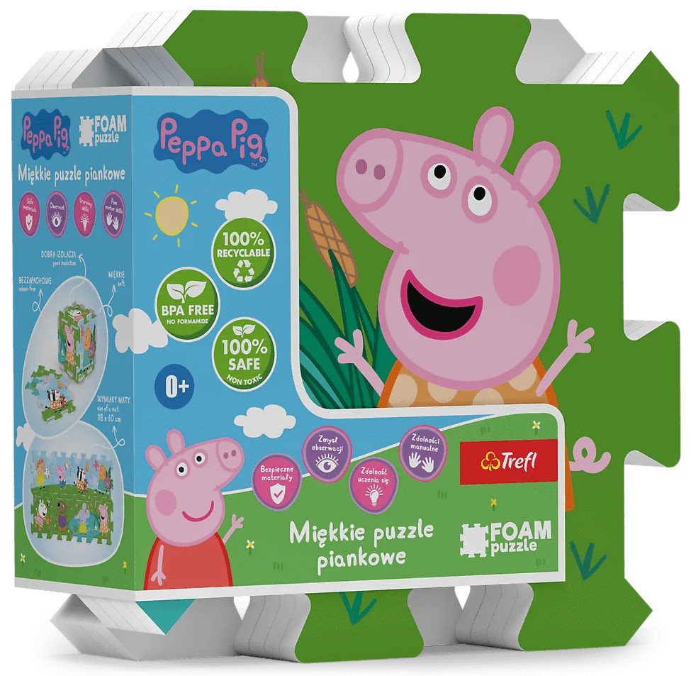 Puzzle pentru podea pentru bebeluși  Trefl din 8 părți - Peppa Pig
