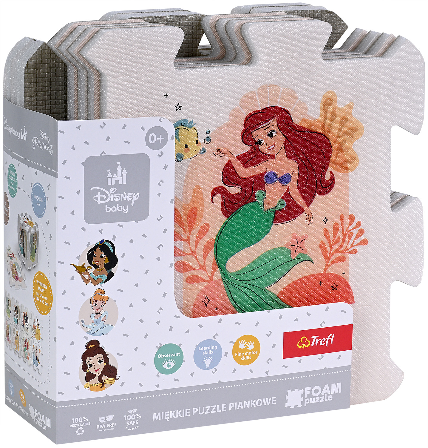 Puzzle de podea pentru bebeluși Trefl din 8 piese - Prințese Disney