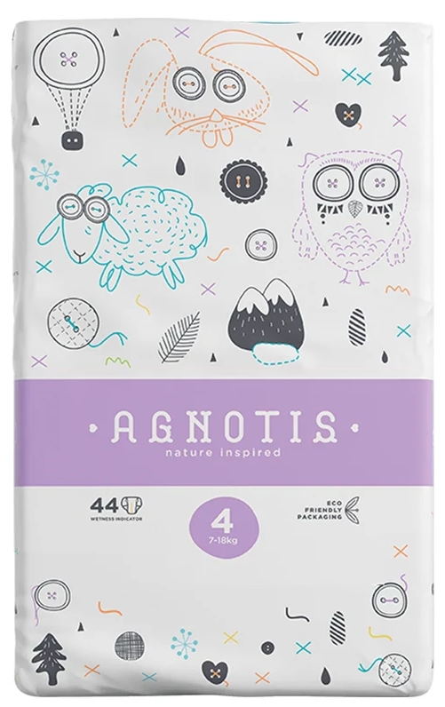 Scutece pentru bebeluși Agnotis - Nr. 4, 7-18 kg, 44 bucăți