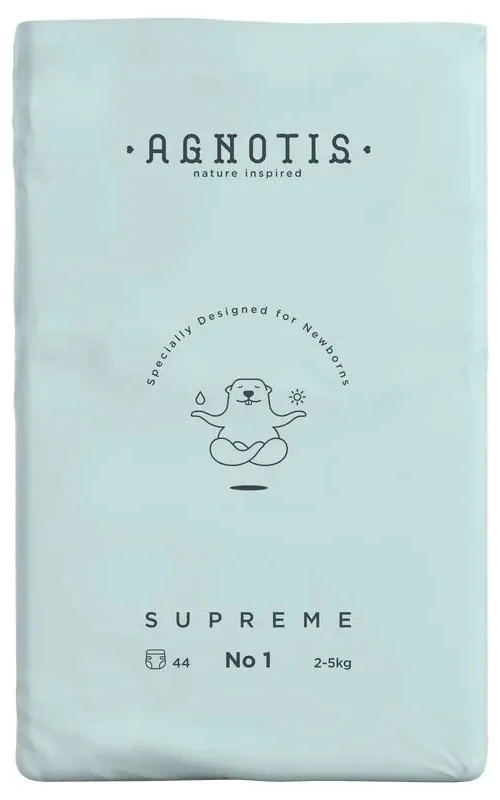 Scutece pentru bebeluși Agnotis - Supreme, Nr 1, 2-5 kg, 44 bucăți