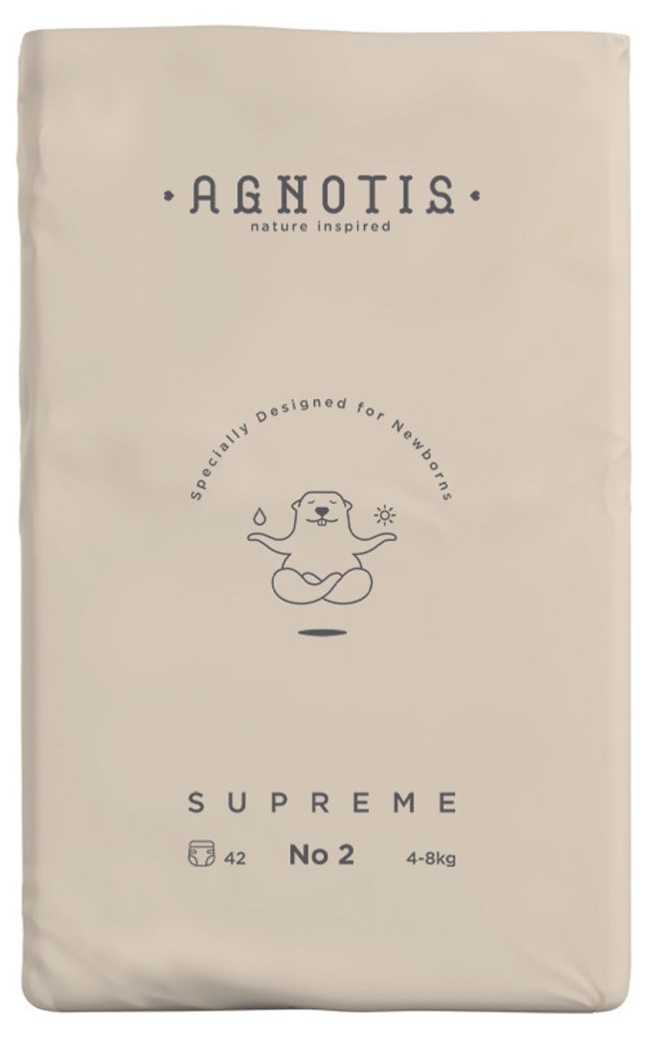 Scutece pentru bebeluși Agnotis - Supreme, Nr. 2, 4-8 kg, 42 bucăți
