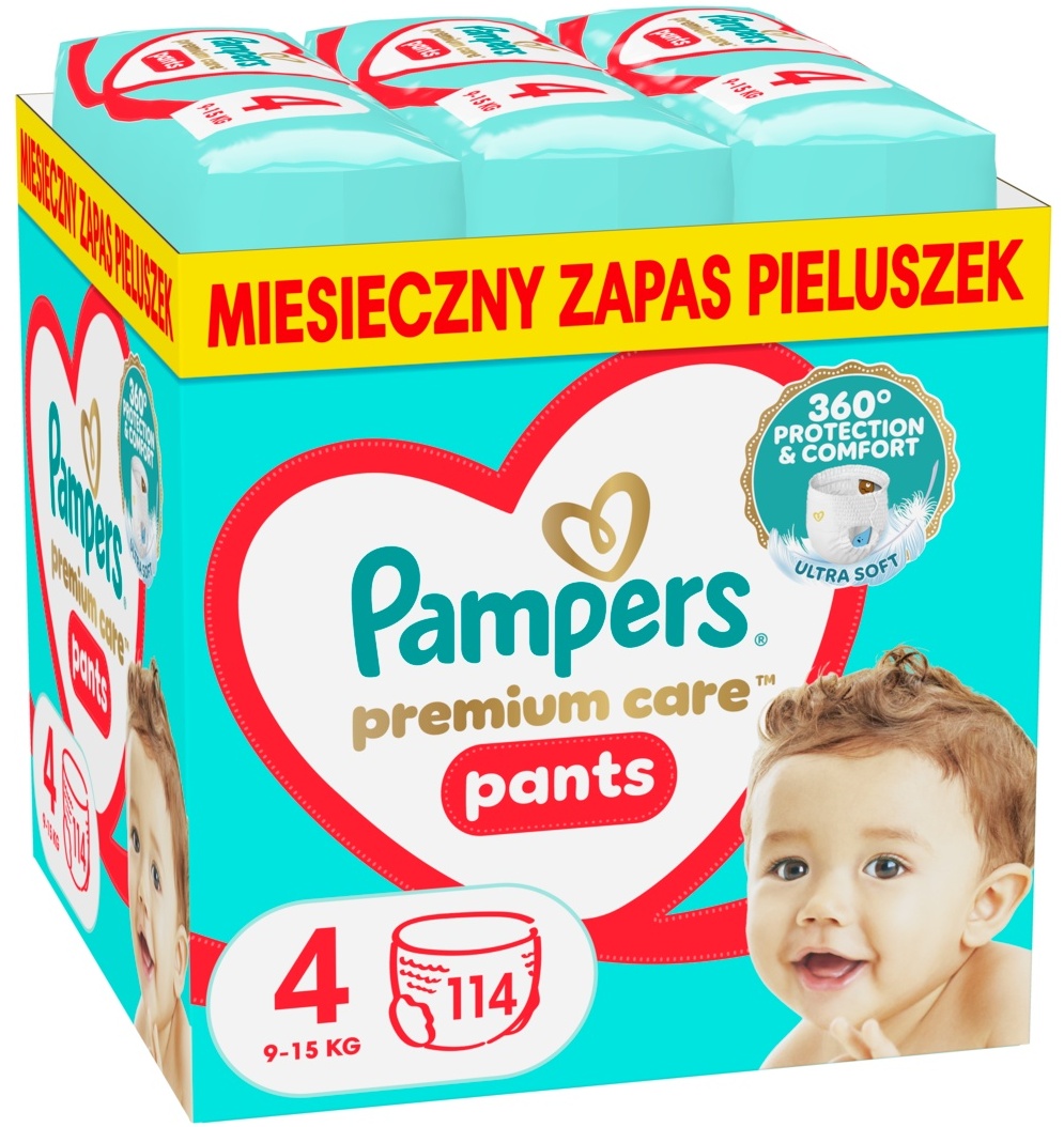Scutece chilotei Pampers Premium - Monthly pack, mărimea 4, 114 buc.