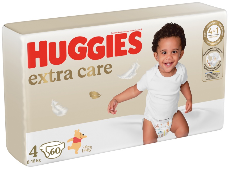 Scutece Extra Care Marimea 4, 8-16 kg, 60 bucati, Huggies - imagine 3